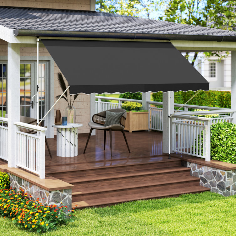 Latitude Run 300cm W x 150cm D Polyester Cover Retractable Patio Awning