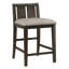 Ensemble de table 3 pièces à hauteur de comptoir avec ports USB et 2 chaises de comptoir revêtues de tissu-603272286-603272284