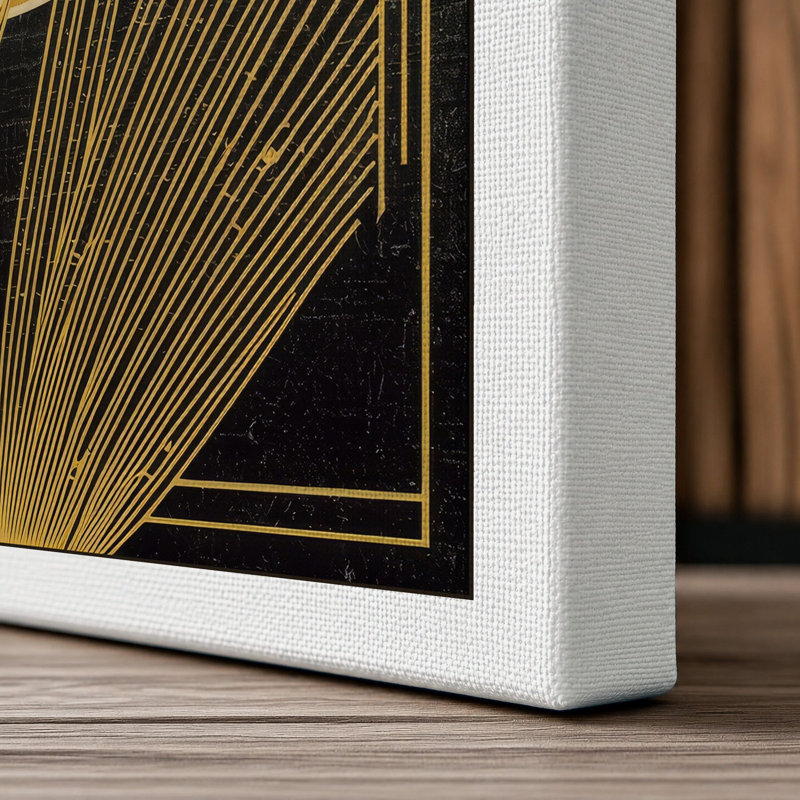Lotus Deco Art Deco - Wrapped Canvas, 30x20 - 76.2 x 50.8 cm, White Border