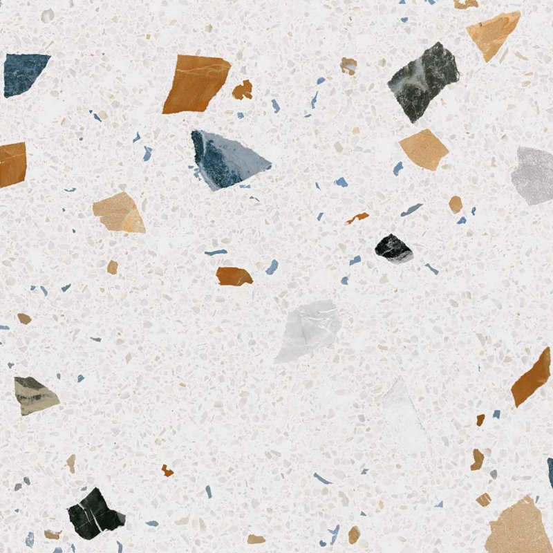 Terrazzo 24'' x 24'' Matte Porcelain Floor and Wall Tile, White Multi