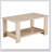 Rectangular Coffee Table with Glass Table Topand Shelf