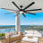 84 In Super Large Black Ceiling Fan With Remote Control Black