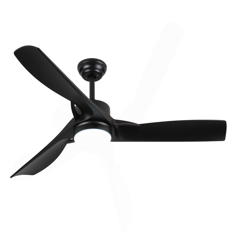 52 Inch Black Ceiling Fan With Light