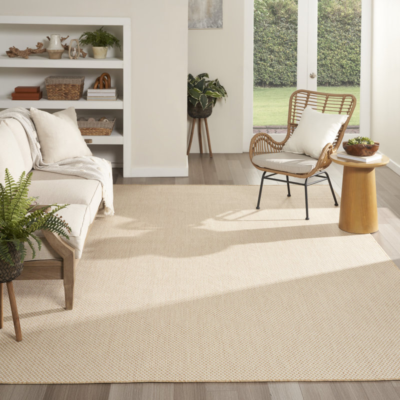 Hartigan Natural Modern Indoor/Outdoor Rug, Rectangle 10' x 14'