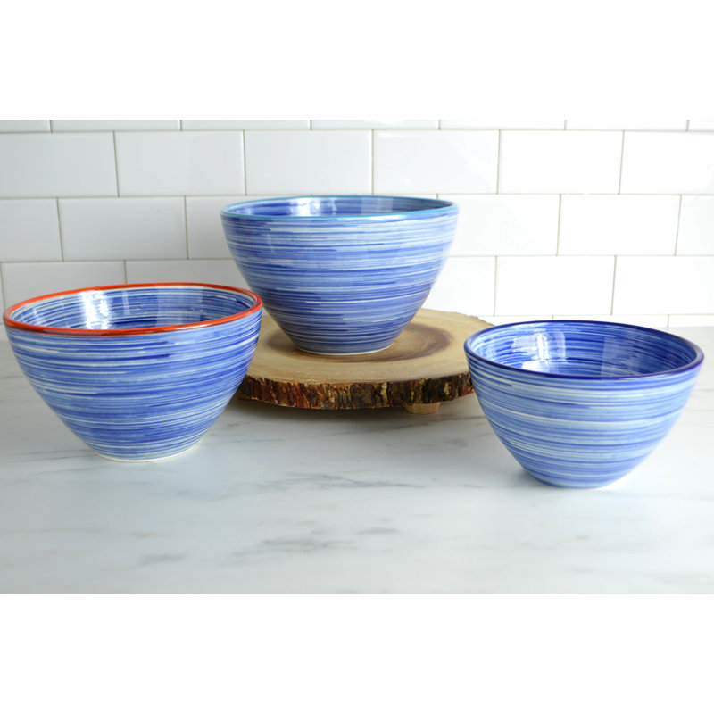 Ensemble de 3 bols empilables Raia, Bleu / bleu pâle