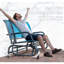 Banc oscillant d'extérieur, balancelle avec 3 sièges, tissu en filet respirant, structure en métal