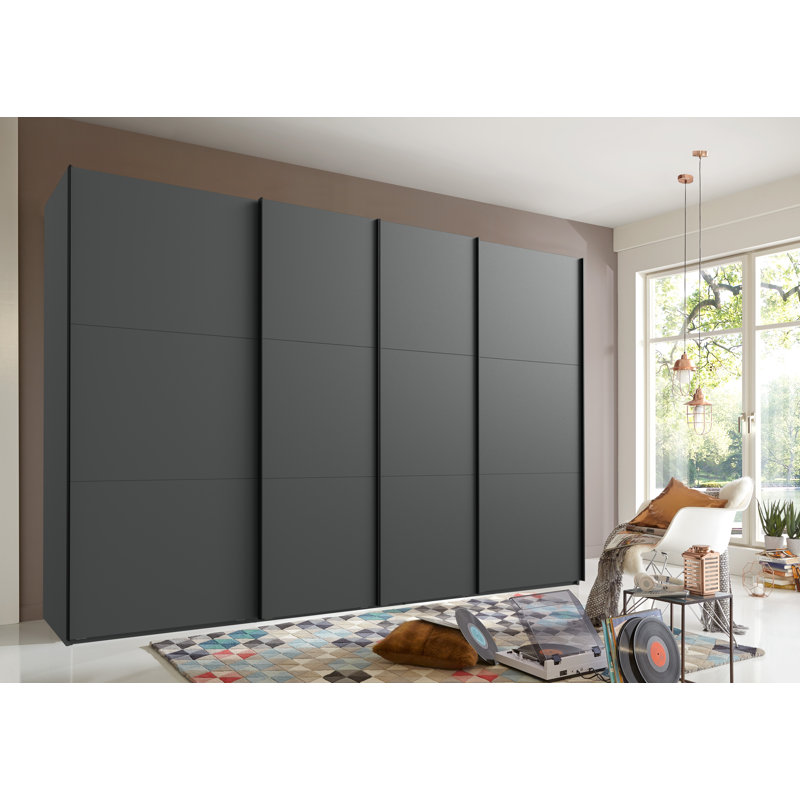 Guardino 4 Door Wardrobe, Graphite, 216cm H x 350cm W x 65cm D