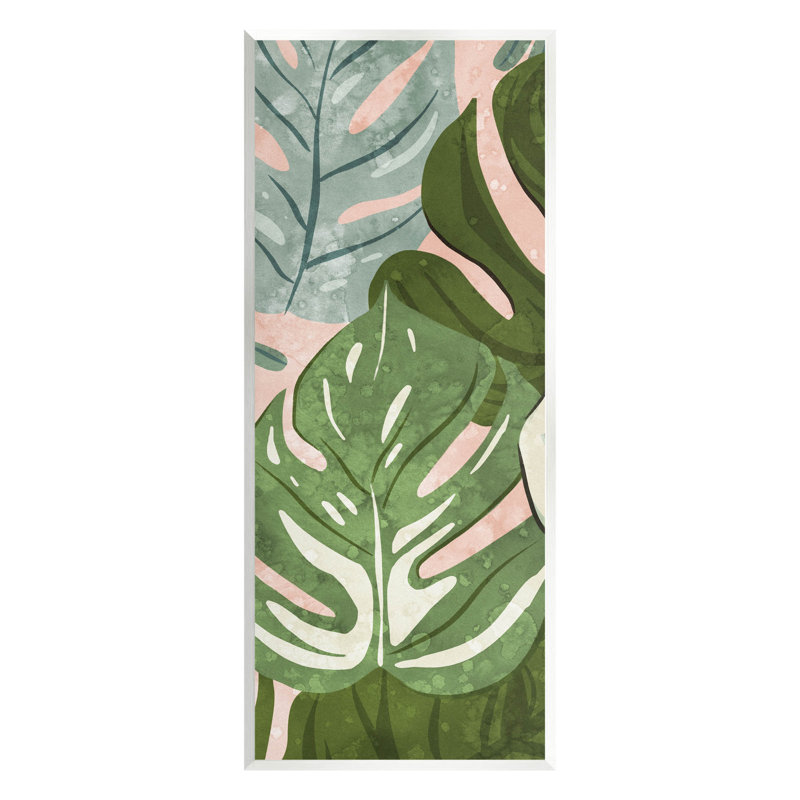"Varied Monstera Leaf", art mural sur toile par Ziwei Li, L 7 po x H 17 po x P 0,5 po, Unframed