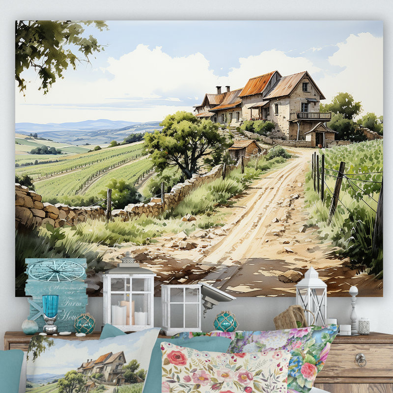 «Vineyard Scenery Beauty II», reproduction sur toile, H 12 po x l 20 po x P 1 po, Toile tendue