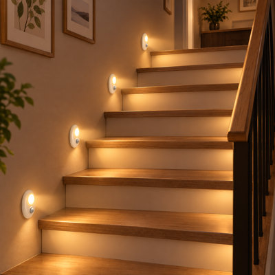 Veilleuse rechargeable sans fil 2,7 pouces, détecteur de mouvement 3 couleurs pour couloir, chambre à coucher
