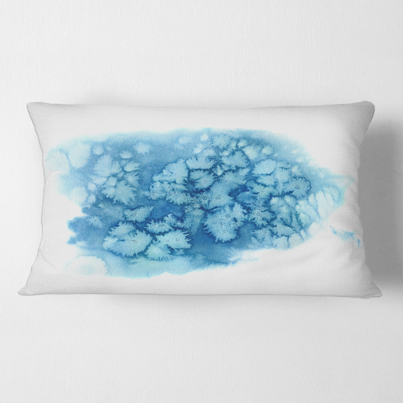 Coussin décoratif à imprimé abstrait bleu turquoise