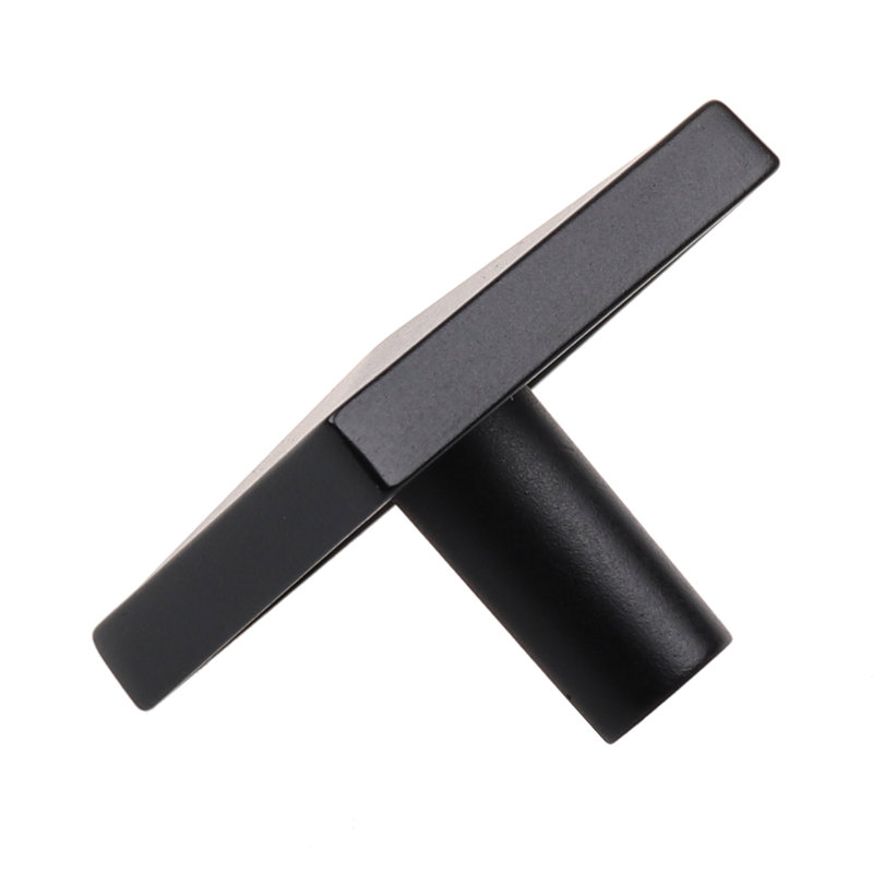 1 1/4" Length Square Knob, Matte Black