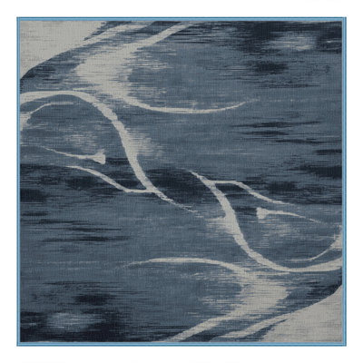 Machine Washable Abstract Blue Area Rug