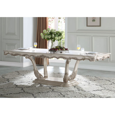 Golden Ivory Finish Dining Table