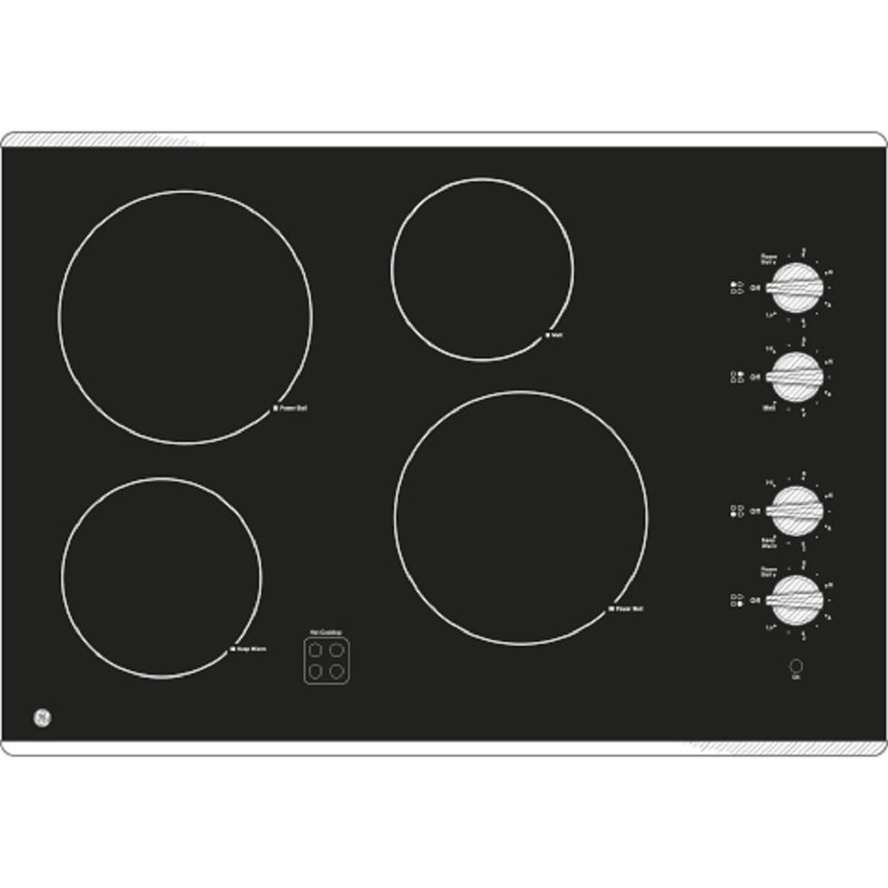 Ge 30" Electric Smoothtop Cooktop Stainless Steel - Jp3030swss, Stainless Steel/Black
