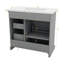 Meuble-lavabo élégant 36 po avec lavabo, meuble-lavabo en céramique 36 po, 2 tiroirs pratiques et charnières à fermeture silencieuse