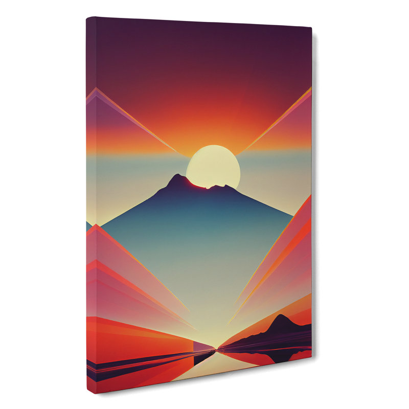 Abstract Art Mountain Sunset No.2 - Wrapped Canvas, 50cm H x 35cm W