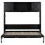 Lit escamotable double avec armoires de rangement, noir