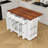 Kitchen Island with Drop Leaf, 3 Drawers, 5 Open Side Racks, Charging Station and Cabinet-2061805832
