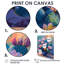 Cactus mauve et bleu, coucher de soleil Vibes II - Cactus floral, salon d'art mural-1613964629-1613964631