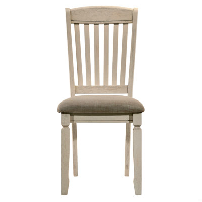 Ensemble de 2 chaises latérales à dossier à lattes