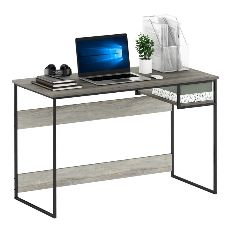 Moretti 114.3cm W Rectangle Writing Desk, French Oak Grey