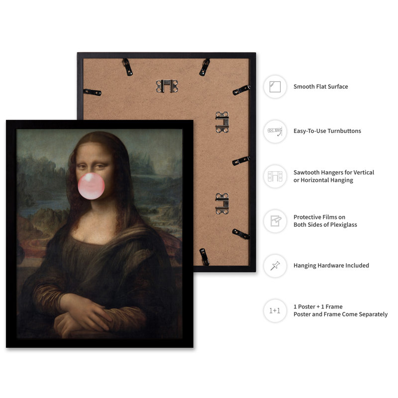 Portrait altéré de la Joconde No8, Black Framed, Poster, 11"H x 14"W