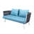 Structure grise / coussin bleu