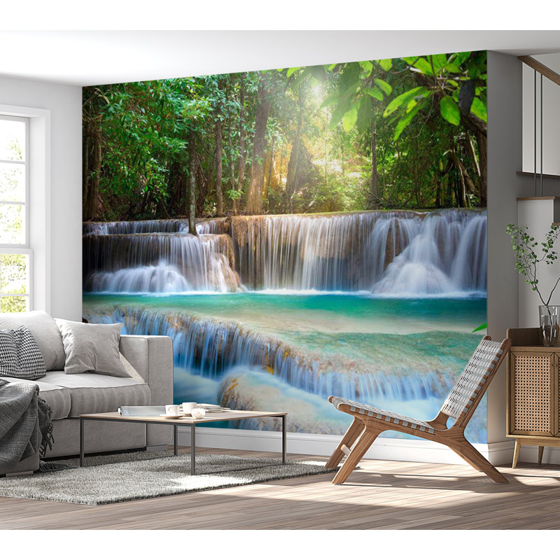 Murale paysage pelez et collez - Éveil de la nature, L 82 po x l 115 po