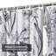 Rideau de douche imperméable à motif floral noir et blanc avec 12 crochets-156418827
