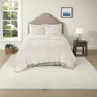 Organic Chenille Bedding Set, Cotton Texture, Boho Style, All-season Comfort