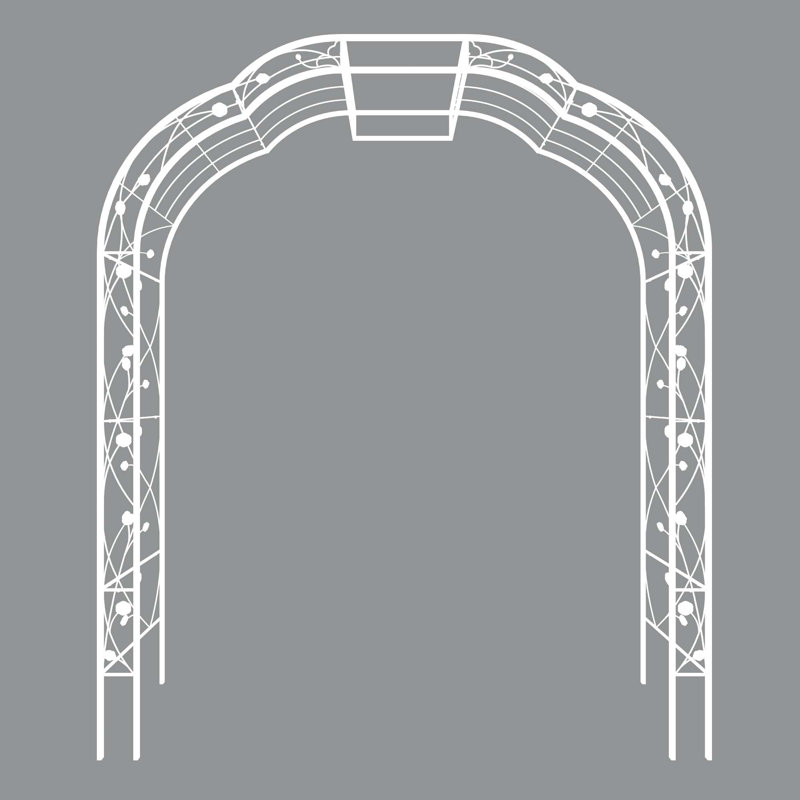Arche de jardin polyvalente en métal pour diverses plantes, rehaussant la beauté extérieure, Blanc, crème