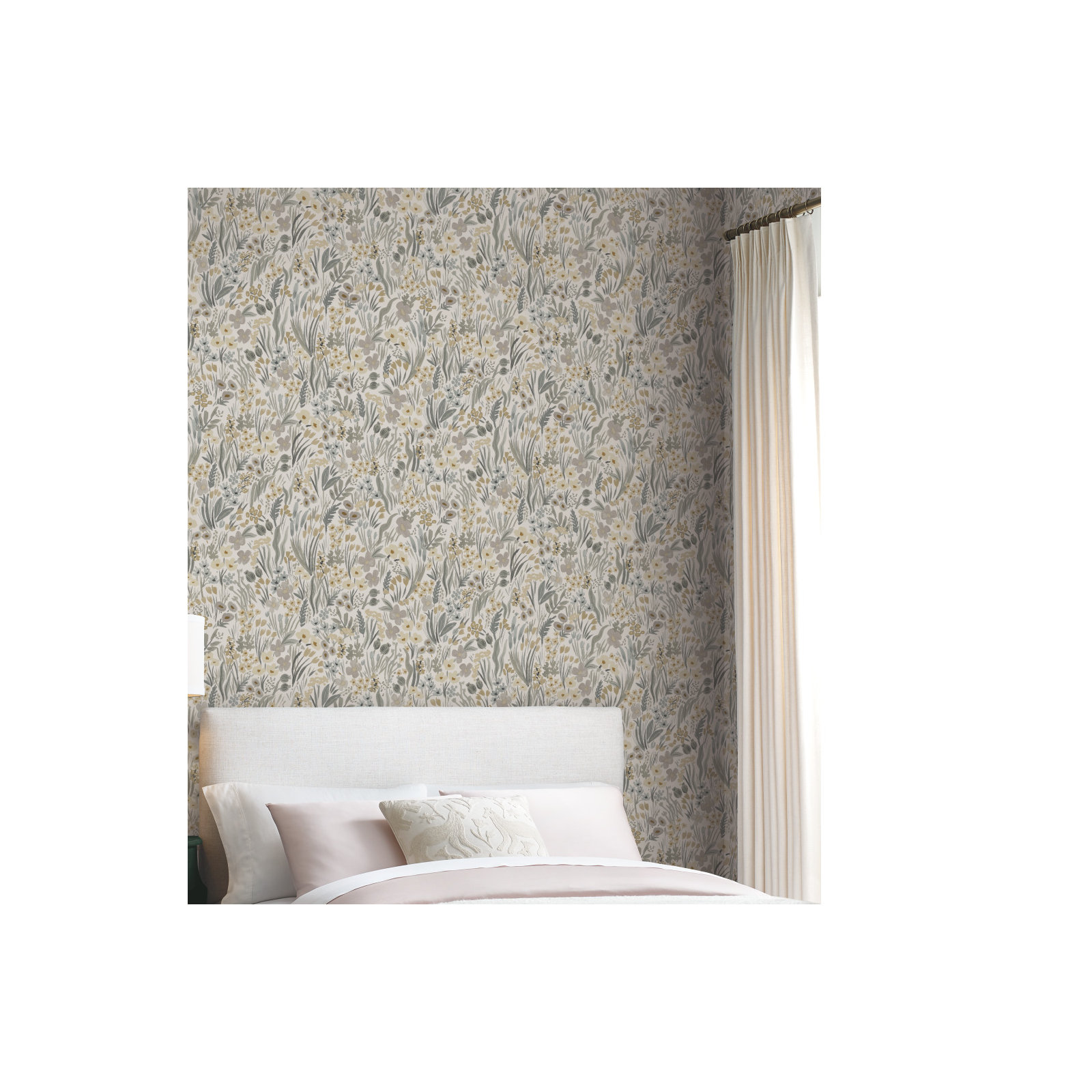 Lea Peel & Stick Wallpaper, Gray/White