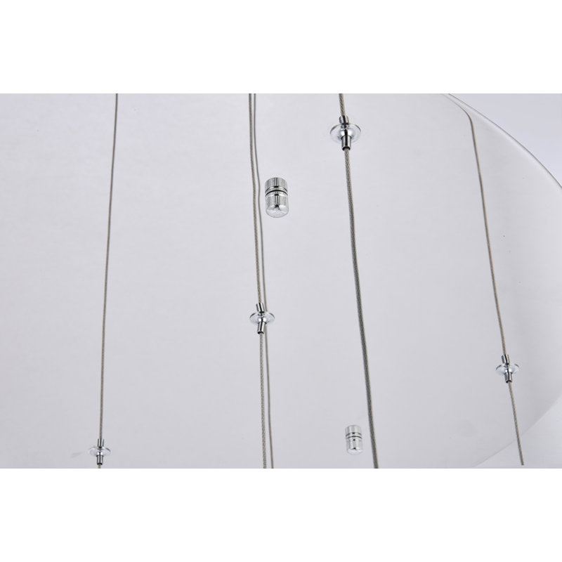 Luminaire suspendu en forme de goutte DEL à 9 lumières Carilyn, H 9 po x l 24 po x P 24 po, Chrome chrome