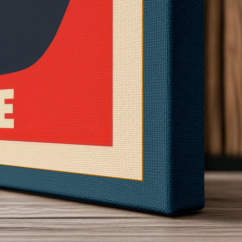 Apple Poster Retro - Wrapped Canvas, 36x24 - 91.4 x 61.0 cm, Teal Border