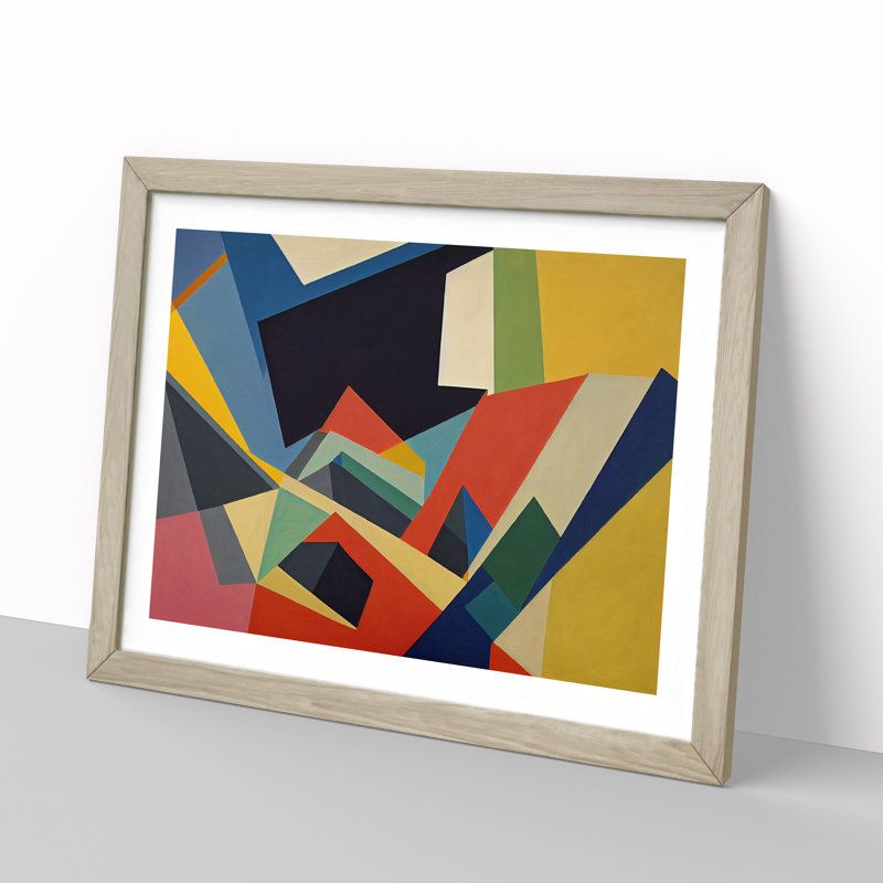Impactful Modern Abstract - Single Picture Frame Print, 34cm H x 46cm W x 2cm D, Oak