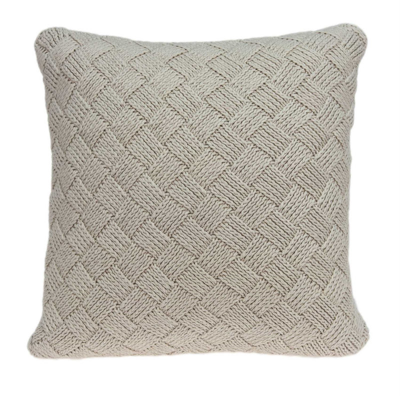 Caden Beige Throw Pillow, Polyester/Polyfill, Light Gray