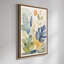 «Blue Green Tropical Botanical Leaves Living Room Decor», reproduction d'art encadrée-129673402-129673403