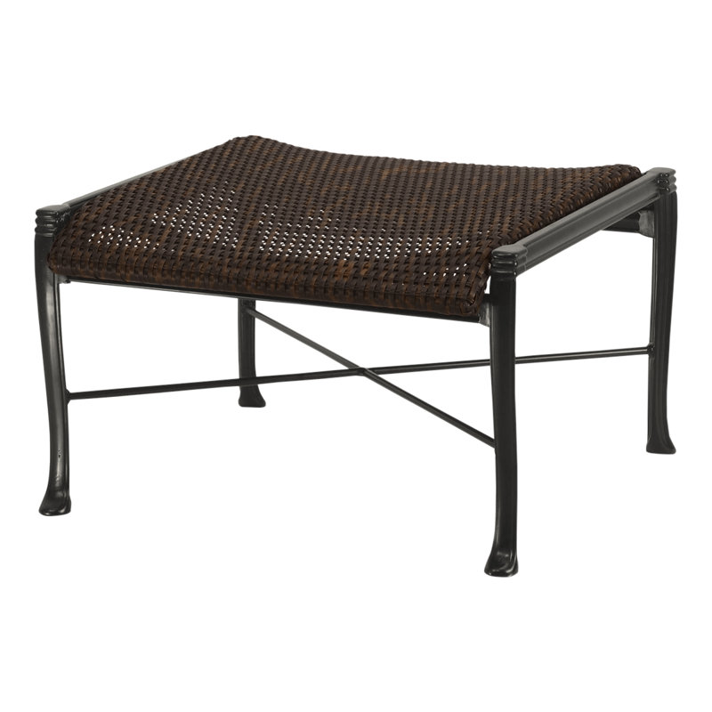 Michigan Woven Ottoman, Vintage, Chestnut Wicker