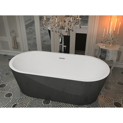 Dualita 66.75'' x 31.6'' Soaking Acrylic Bathtub