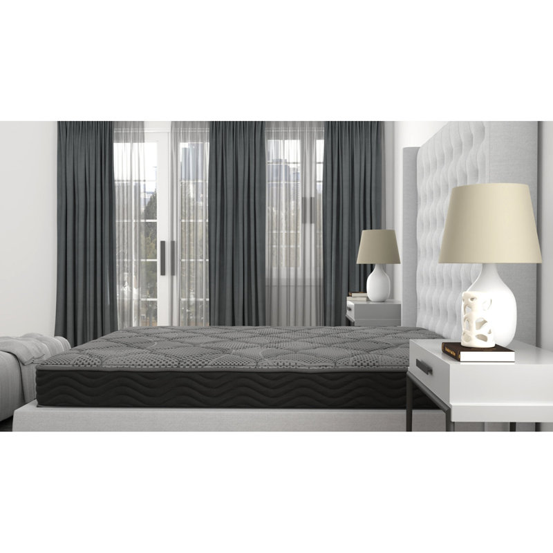 Matelas simple ferme de 8 po avec ressorts ensachés et dessus tricoté doux pour une bonne nuit de sommeil, Lit simple