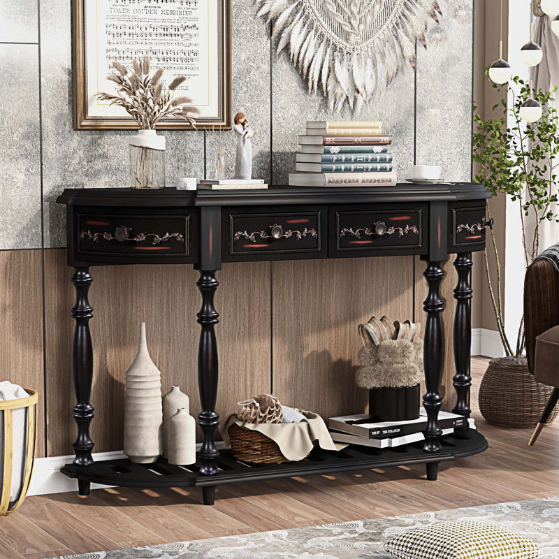 Cenie 52'' Solid Wood Sideboard, Black
