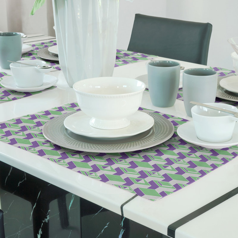 Napperon classique en coton 18 po Skyscraper, Vert/mauve, polyester