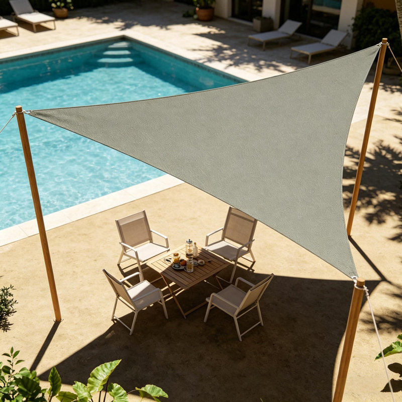 Pare-soleil triangulaire, auvent bloquant les rayons UV pour le patio, la cour, la terrasse, le jardin et la cour, Gris