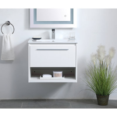 Ensemble de meuble-lavabo simple mural de 24 po Kasper