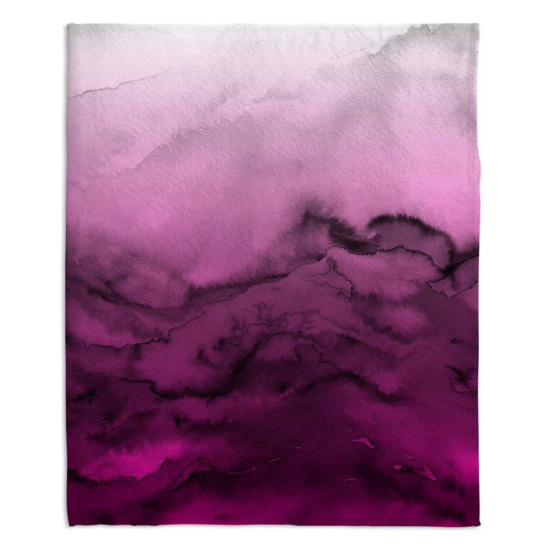 Couverture en sherpa doux vagues mauves, l 51 po x L 60 po
