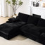 99*69" Modular Sectional , 2 Pc Combination, Black L - Shape Sleeper, Comfortable And With Frame Spring Pack , Reversible Foam Soft Seats