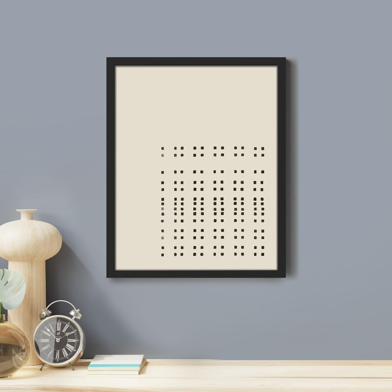 " Precision And Pattern Modern Dot Matrix ", Black Framed, 10" H x 8" W