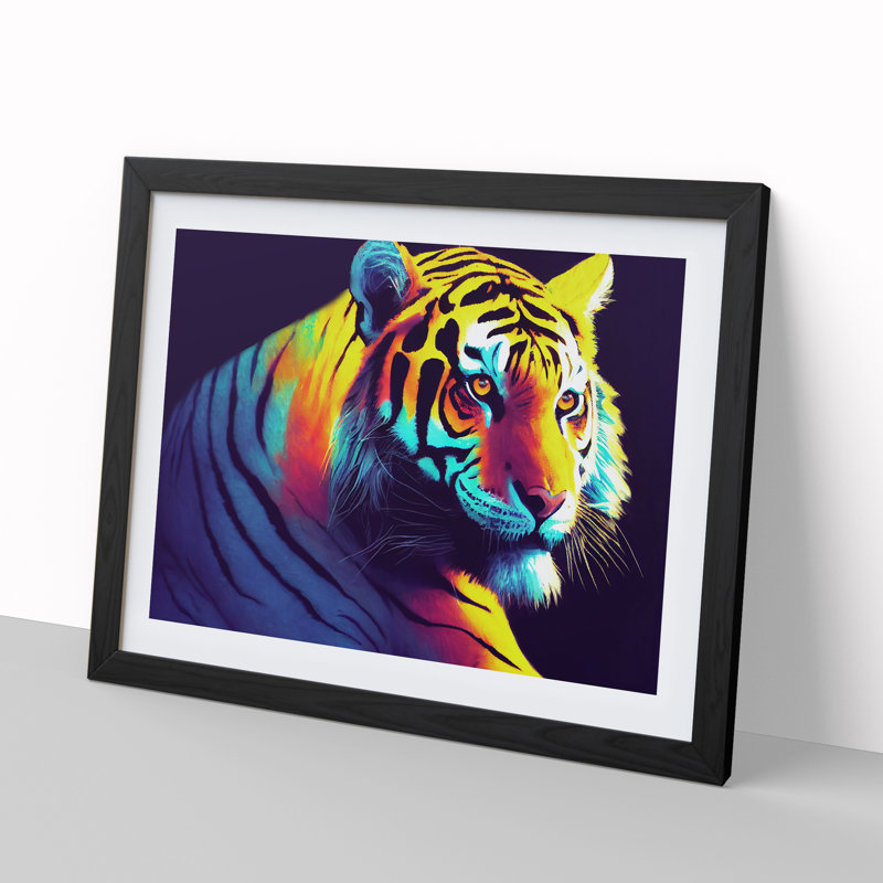 Tiger Colours Vol.1 - Single Picture Frame Print, Black Framed, 46cm H x 64cm W x 2cm D