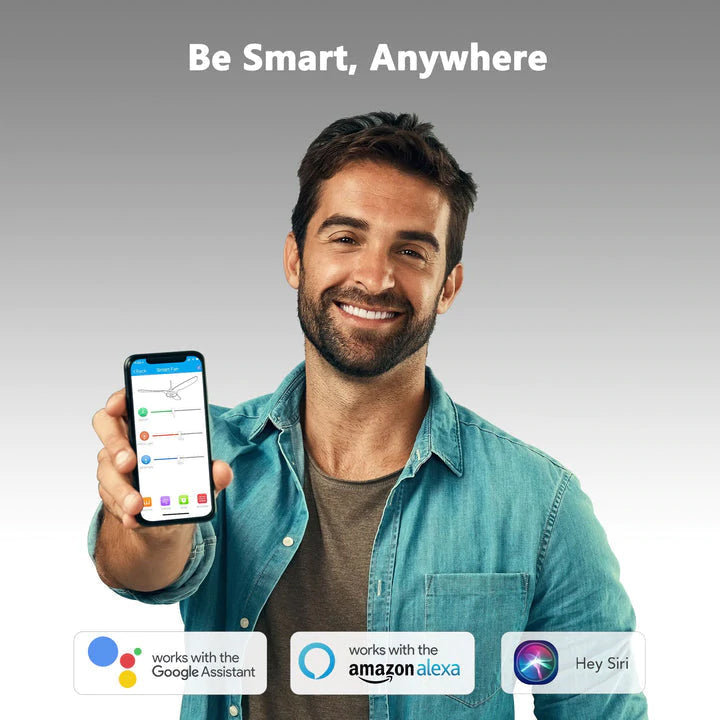 Labelle Smart Ceiling Fan with Remote, Light Kit Included,Works with Google Assistant and Amazon Alexa,Siri Shortcut.
